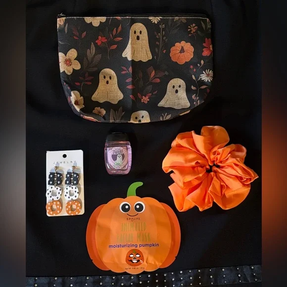 Halloween Gift Set with Ghost, Floral Print Pouch - Picture 2 of 11